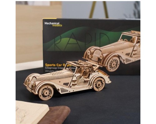 Конструктор Ugears механічний 3D Спорткар Спритна миша (70202)