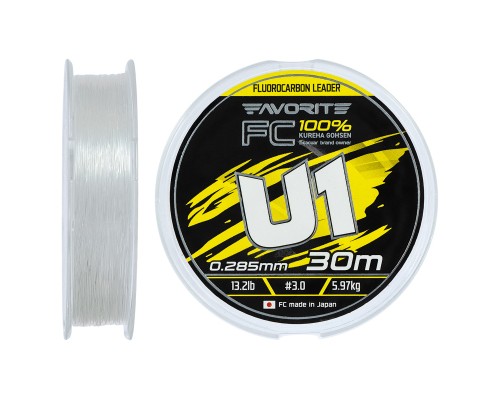 Флюорокарбон Favorite U1 FC 30m 3.0/0.285mm 13.2lb/5.97kg (1693.12.14)