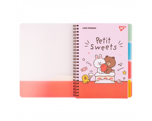 Зошит Yes А5 Line Friends пластикова обкладинка 80 аркушів, лінія (765737)