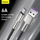 Дата кабель USB 2.0 AM to USB-C 1.0m Cafule Metal 66W black Baseus (CAKF000101)
