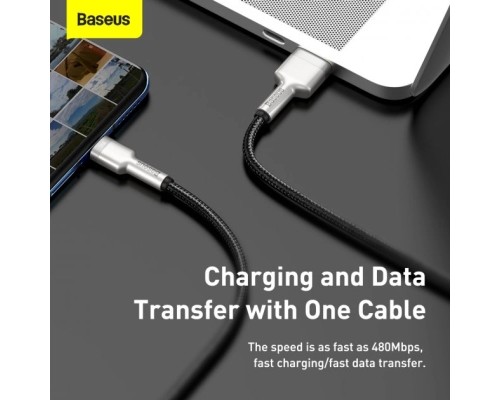 Дата кабель USB 2.0 AM to USB-C 1.0m Cafule Metal 66W black Baseus (CAKF000101)