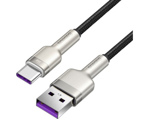 Дата кабель USB 2.0 AM to USB-C 1.0m Cafule Metal 66W black Baseus (CAKF000101)