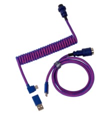 Дата кабель USB 2.0 AM to USB-C 1.08m Premium Coiled Aviator Angled purple Keychron (CAB3_KEYCHRON)