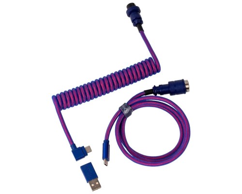 Дата кабель USB 2.0 AM to USB-C 1.08m Premium Coiled Aviator Angled purple Keychron (CAB3_KEYCHRON)