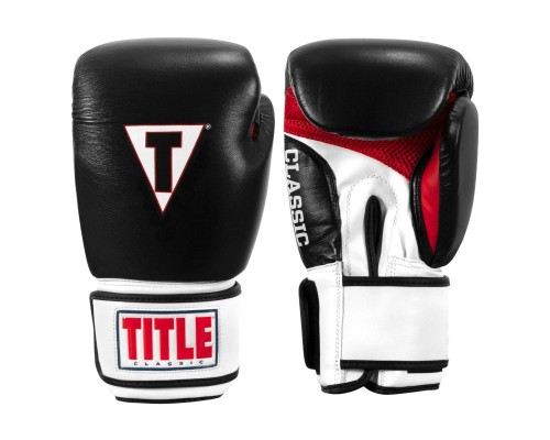 Боксерські рукавички Title Classic Leather 2.0 Black/White/Red L 14 oz (CSBGL2 L BK/WH/RD)
