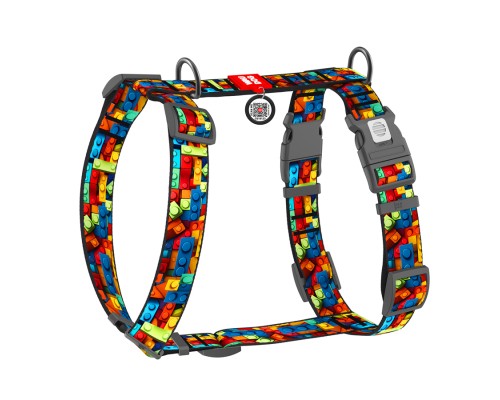 Шлея для собак WAUDOG Nylon анатомічна H-подібна з QR-паспортом 