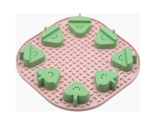 Універсальний посуд для тварин Fiboo Snoopy + fibnoose килимок для злизування ласощів і їжі з елементами гри, рожевий (FIB0263)