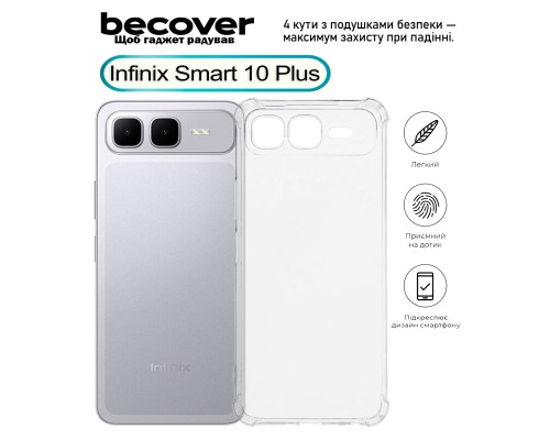 Чохол до мобільного телефона BeCover Anti-Shock Infinix Smart 10 Plus (X6725B) Clear (713801)