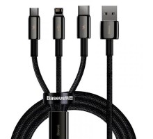 Дата кабель USB 2.0 AM to Lightning + Micro 5P + Type-C 1.5m 3.5A black Baseus (CAMLTWJ-01)