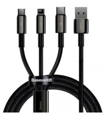 Дата кабель USB 2.0 AM to Lightning + Micro 5P + Type-C 1.5m 3.5A black Baseus (CAMLTWJ-01)