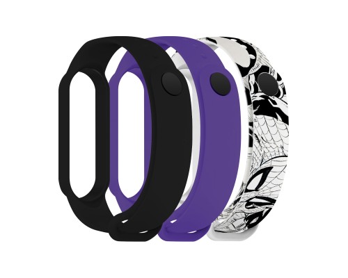 Ремінець до фітнес браслета Armorstandart комплект 3шт Xiaomi Mi Band 7/6/5 Symbiosis comix (ARM77055)