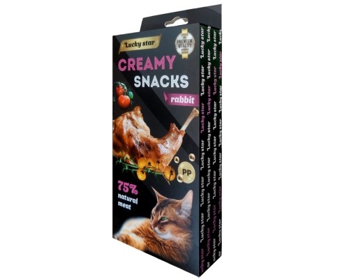 Ласощі для котів Lucky Star Лагідне пюре з м'яса кролика у стіках 10 г (4820281500527)