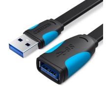 Дата кабель Flat USB3.0 Extension Cable 2M Black VENTION (VAS-A13-B200)