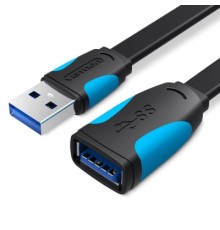Дата кабель Flat USB3.0 Extension Cable 2M Black VENTION (VAS-A13-B200)
