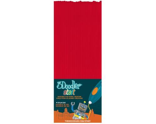 Стрижень для 3D-ручки 3Doodler Start червоні 24 шт (3DS-ECO03-RED-24)