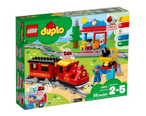 Конструктор LEGO DUPLO Потяг на паровій тязі 59 деталей (10874)