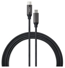 Дата кабель USB-C to USB-C 1.0m 100W E-Mark Chip Nylon Vinga (VCPCTC100BK)