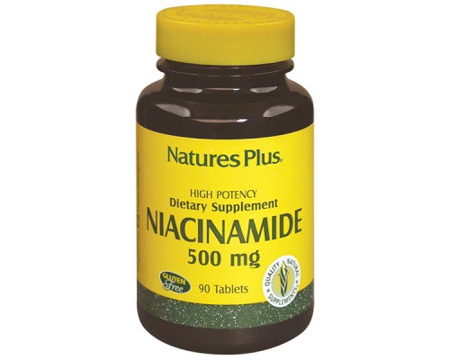 Вітамін Natures Plus Ніацинамід (В3), Niacinamide, 500 мг, 90 таблеток (NAP-01890)