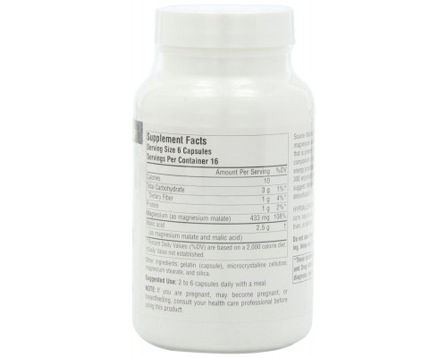 Мінерали Source Naturals Магній + Яблучна Кислота 625мг, 100 капсул (SN1599)