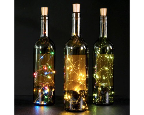 Гірлянда ColorWay пробка для пляшки на батарейках LED 20/2М (5шт/уп) кольорова (CW-GC-20L2BMC)