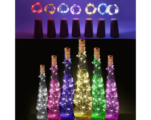 Гірлянда ColorWay пробка для пляшки на батарейках LED 20/2М (5шт/уп) кольорова (CW-GC-20L2BMC)