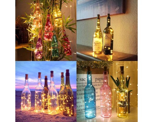 Гірлянда ColorWay пробка для пляшки на батарейках LED 20/2М (5шт/уп) кольорова (CW-GC-20L2BMC)