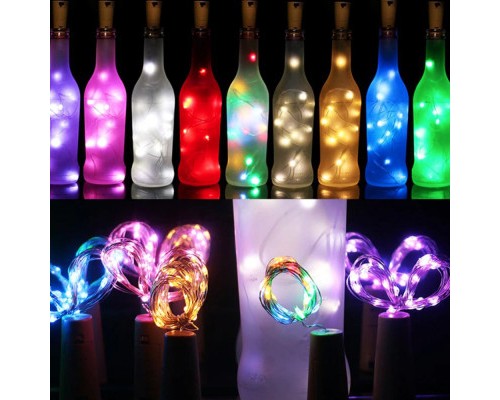 Гірлянда ColorWay пробка для пляшки на батарейках LED 20/2М (5шт/уп) кольорова (CW-GC-20L2BMC)