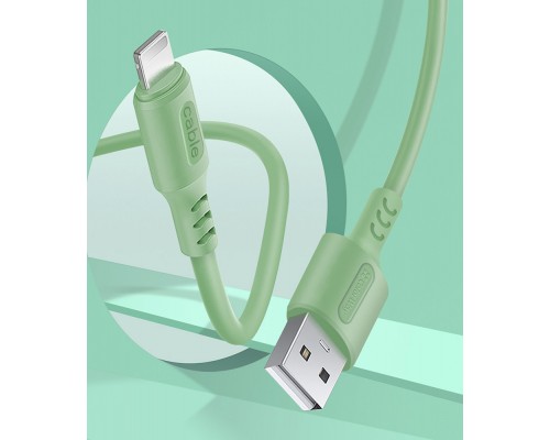 Дата кабель USB 2.0 AM to Lightning 1.0m soft silicone green ColorWay (CW-CBUL042-GR)