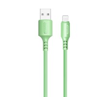 Дата кабель USB 2.0 AM to Lightning 1.0m soft silicone green ColorWay (CW-CBUL042-GR)