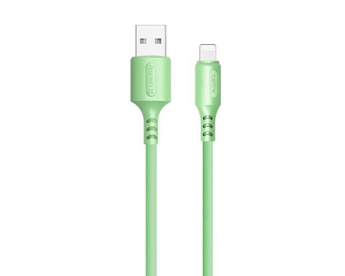 Дата кабель USB 2.0 AM to Lightning 1.0m soft silicone green ColorWay (CW-CBUL042-GR)