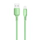 Дата кабель USB 2.0 AM to Lightning 1.0m soft silicone green ColorWay (CW-CBUL042-GR)