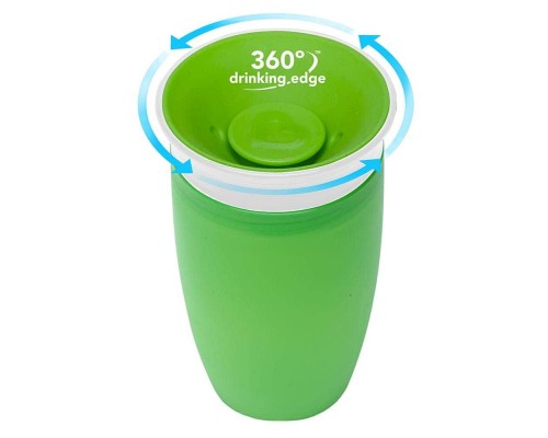 Поїльник-непроливайка Munchkin Miracle® 360° з кришкою, 296 мл зелена (051860)
