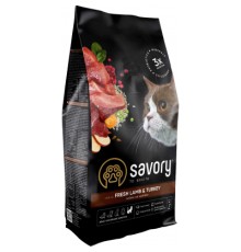 Сухий корм для кішок Savory Adult Cat Sensitive Digestion Fresh Lamb and Turkey 2 кг (4820232630082)