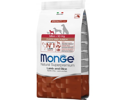 Сухий корм для собак Monge Dog Mini Puppy&Junior зі смаком ягняти 800 г (8009470011518)