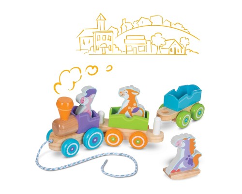 Ігровий набір Melissa&Doug дерев'яний потяг з тваринами (MD14608)