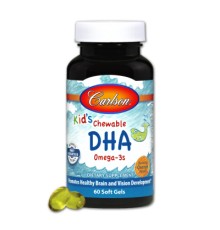 Жирні кислоти Carlson Риб'ячий жир (DHA) для Дітей, Смак Апельсина, Kid's Chewable (CL1570)