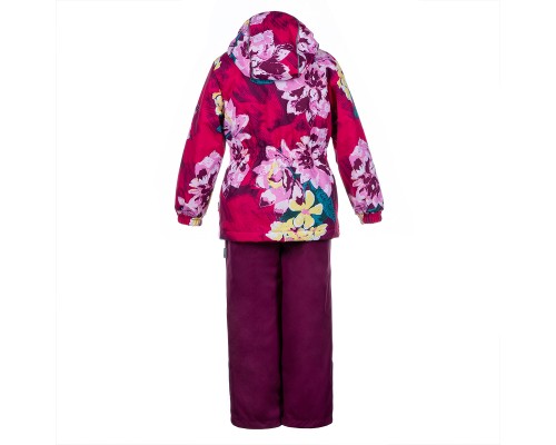 Комплект верхнього одягу дитячий Huppa YONNE 41260014 фуксія з принтом/бордовий 122 (4741468763385)