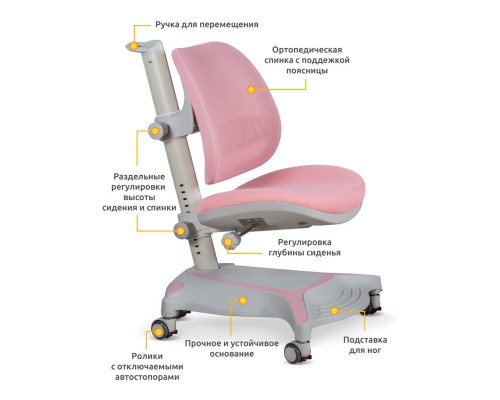 Дитяче крісло Mealux Vesta Pink (Y-117 PN)