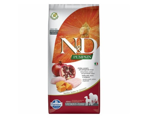 Сухий корм для собак Farmina Grain Free ADULT MEDIUM&MAXI з гарбузом, куркою, гранатом 12 кг (8010276033352)