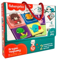 Розвиваюча іграшка Vladi Toys Гра з пластиковими картками Fisher Price Вгадай тварину (укр) (VT2100-10)