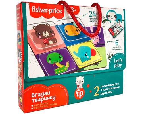 Розвиваюча іграшка Vladi Toys Гра з пластиковими картками Fisher Price Вгадай тварину (укр) (VT2100-10)