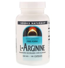 Амінокислота Source Naturals L-Аргінін 500мг, 100 капсул (SN1687)