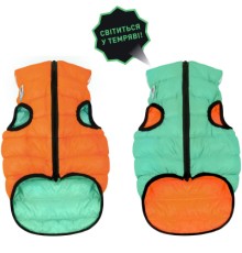 Курточка для тварин Airy Vest Lumi двостороння S 35 м'ятно-помаранчева (2187)