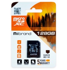 Карта пам'яті Mibrand 128GB microSDXC UHS-I U3 + SD-адаптер (MICDHU3/128GB-A)