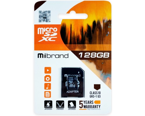 Карта пам'яті Mibrand 128GB microSDXC UHS-I U3 + SD-адаптер (MICDHU3/128GB-A) Карта пам'яті Mibrand 128GB microSDXC UHS-I U3 + SD-адаптер (MICDHU3/128GB-A)