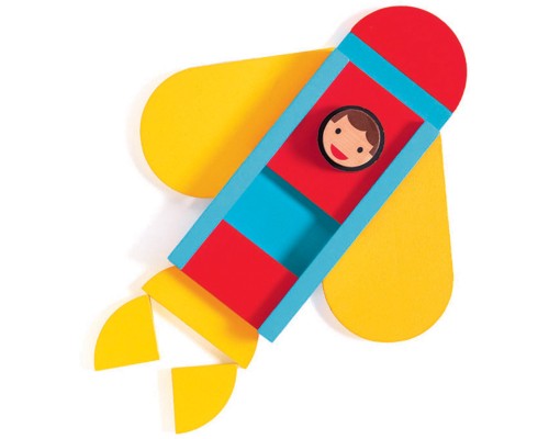 Настільна гра Djeco Набір дерев'яних геометричних фігур Ze Geo Vroom (DJ06436)