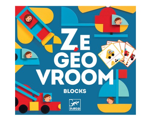 Настільна гра Djeco Набір дерев'яних геометричних фігур Ze Geo Vroom (DJ06436)