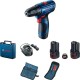 Шуруповерт Bosch GSR 120-LI, 2х2Ач, набір біт 11од і свердел 12од. (0.601.9G8.002)
