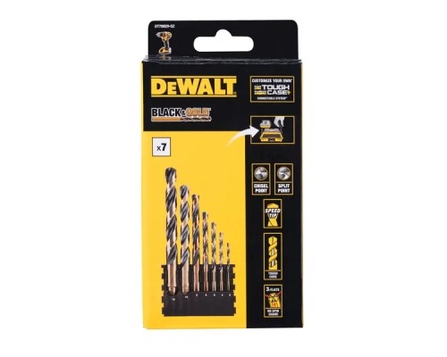 Набір свердл DeWALT у касеті для Tough Case, по металу Black&Gold, 8 шт (DT70829)