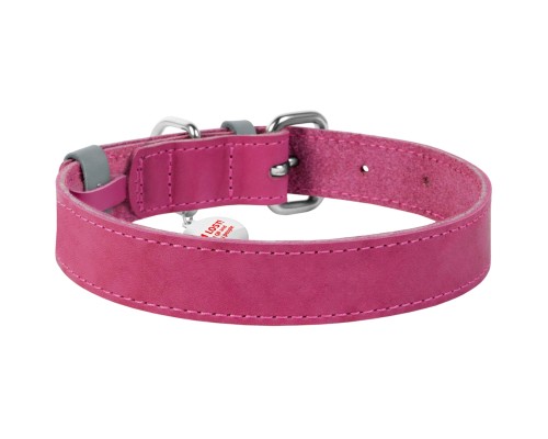 Нашийник для тварин WAUDOG Classic шкіряний 35 мм х 46-60 см рожевий (02397)